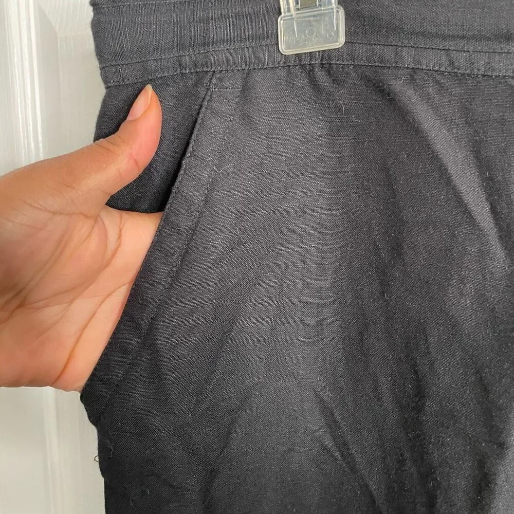 Cubavera Mens Linen Pant XXL Black Casual Lightweight Adjustable Vacay Tropical